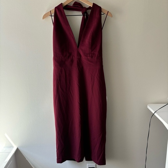 Dress the Population Vanessa‎ Halter Body-Con Midi Dress Sz L NWT - Picture 6 of 13
